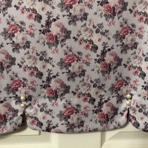 Blouses for Women Haband Grey with Pink Floral Size Large - Picture 3 of 8